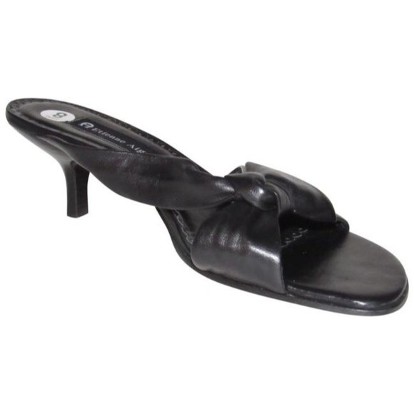 Etienne Aigner MADERA Black Leather Mules Sandal - Picture 1 of 9